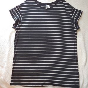 T-Shirt Dress black and grey stripes